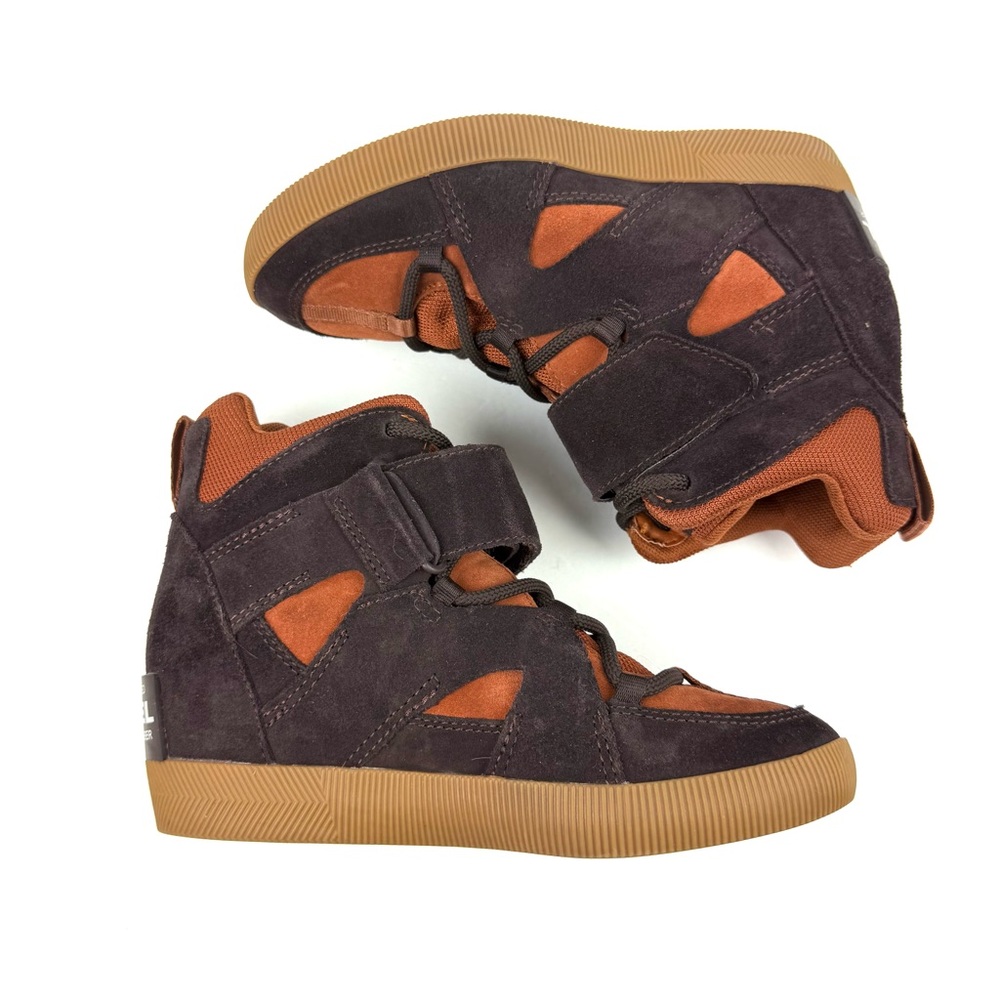 Sorel Out N About Sport Wedge Boot 7 Cinder Wood Suede Waterproof‎ Womens